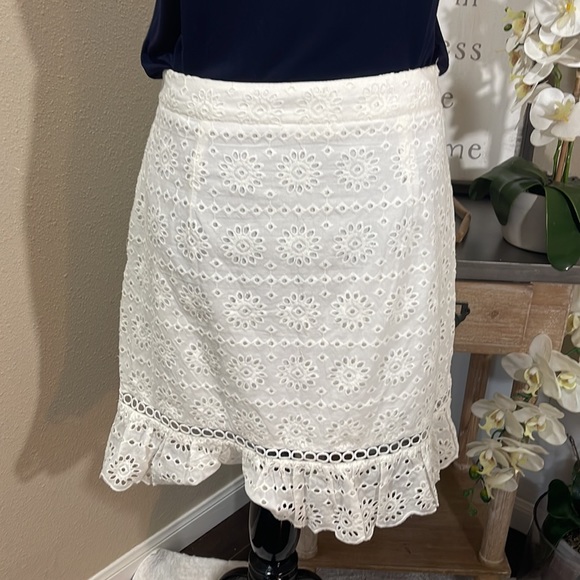 White Eyelet Lace Skirt TRN20 - Picture 6 of 6